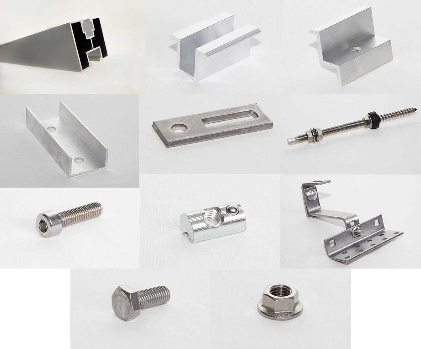 Profile, sina aluminiu panouri fotovoltaice, cleme, sisteme fixare