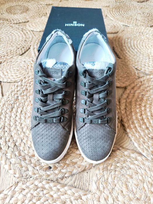 Sneakers Hinson, piele nubuc și piele de ponei, 40