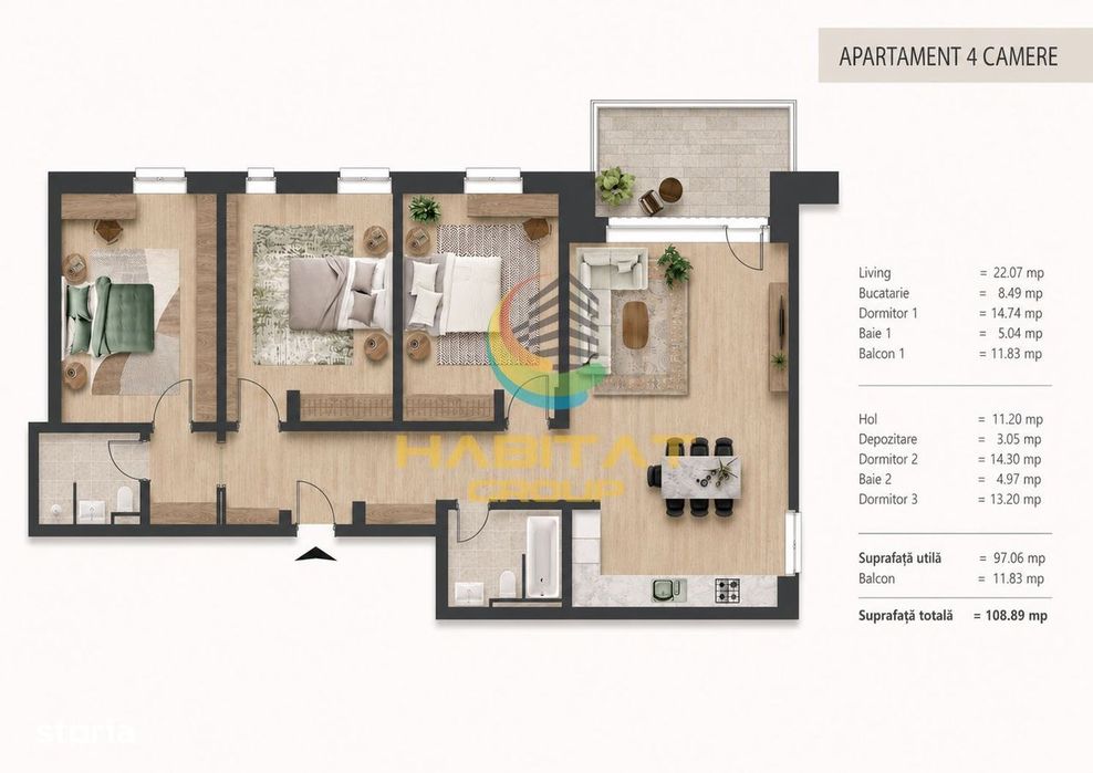 Apartament 4 camere - 9 min de metrou Nicolae Teclu