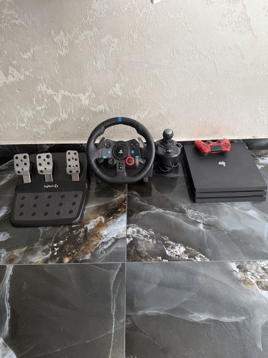 PS4 pro + Logitech G29 full set gata sa te joci