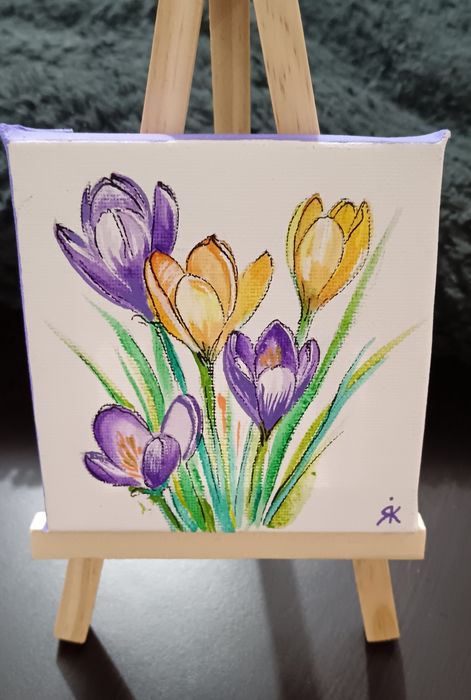 Цветя на малки платна, 10/10 см