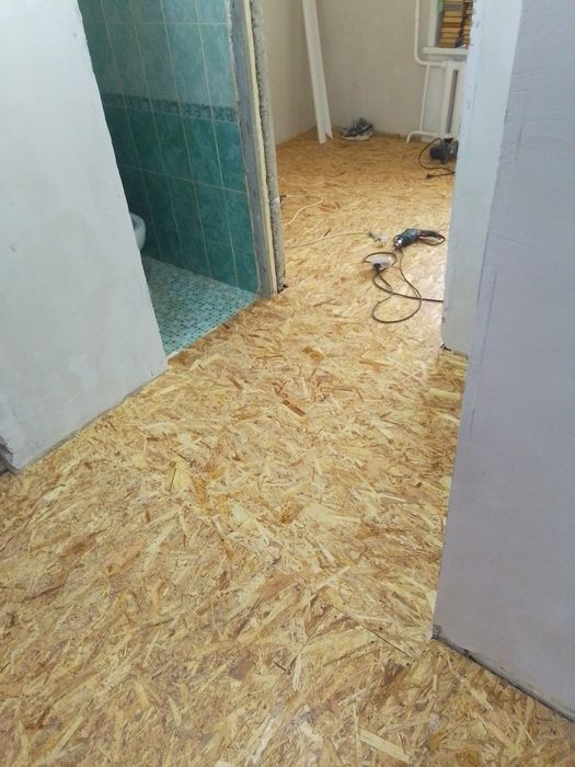 Настил OSB, линолеума.