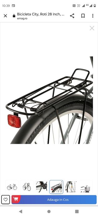 Bicicleta City, Roti 28 Inch, Frana V-Brake, Portbagaj, Aparatori Alum