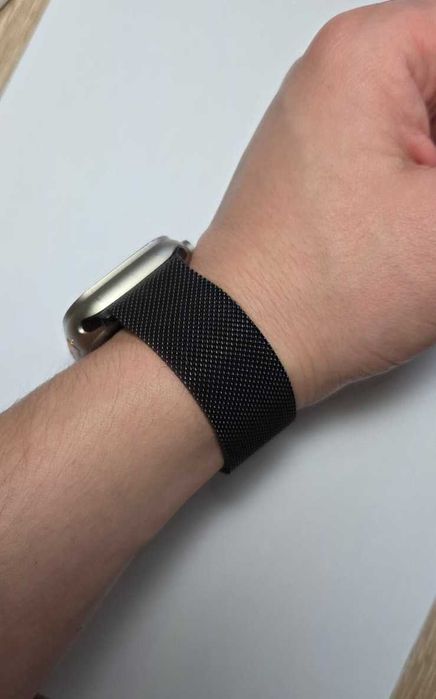 Curea ceas neagra, metalica cu magnet, compatibila smart watch Apple