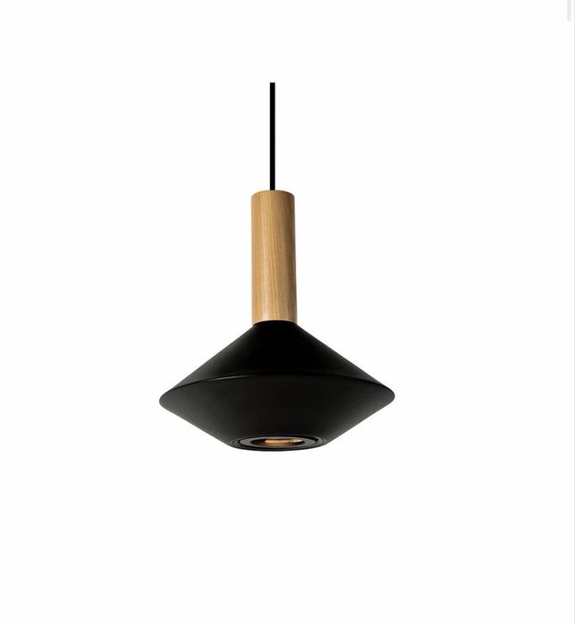 Lampă suspendată Paco Home "MORA L" (Negru & Lemn)