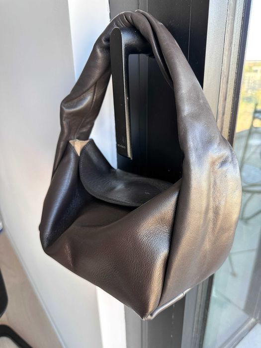 Geanta piele naturala Massimo Dutti maro