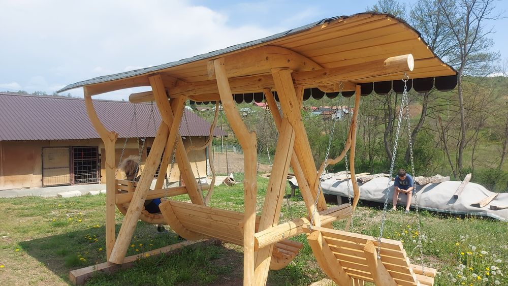 Balansoar rustic lemn masiv Priboieni Arges