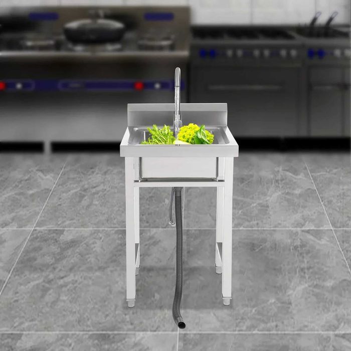 Chiuveta inox cu suport baterie 50x50cm casnic restaurant noua