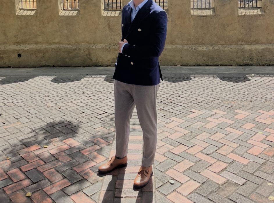 Pantaloni Zara, business-casual, barbati, gri