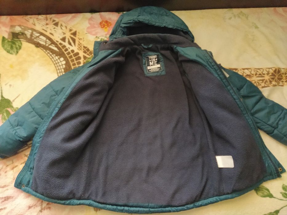 Зимно яке в маслено зелен цвят