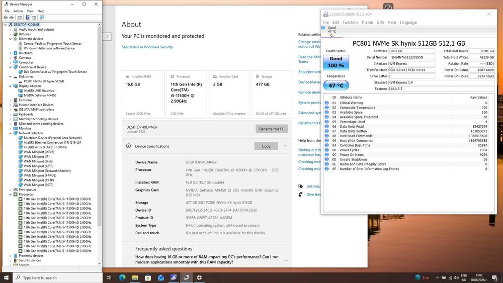 Dell Latitude 5521 FHD IPS i5-11500H/512GB/16GB/NVIDIA MX450 2GB