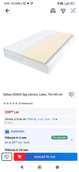 Saltea VENUS 70x140 cm