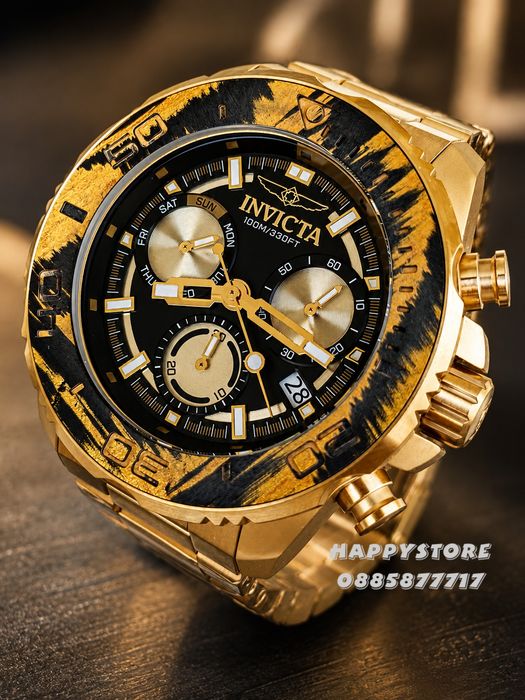 INVICTA Carbon Hawk Gold 48 mm, Инвикта нов мъжки часовник
