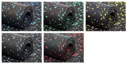 Подова/Гумена фитнес настилка EPDM ролка 12 кв.м. | 6 мм ,ЧЕРВЕН ЦВЯТ