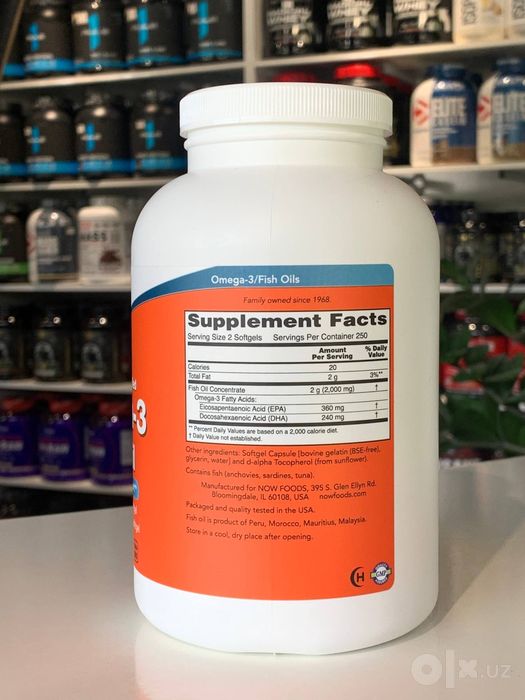 omega- 3 fish oil 500 softgels омега 3