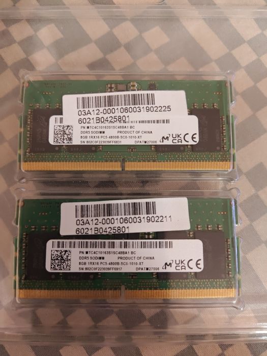 Micron Ram DDR5 4800Mhz  2 x 8Gb kit