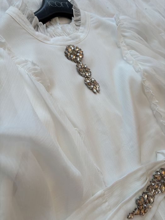 Платье белый со стразами