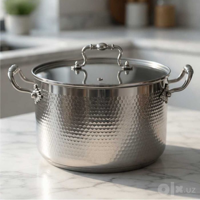 Набор из 3 кастрюль из нержавеющей стали Hammered Collection