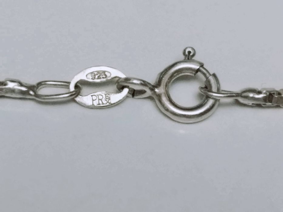 Vechi colier/lant cu pandantiv din argint de 925, in forma de semiluna