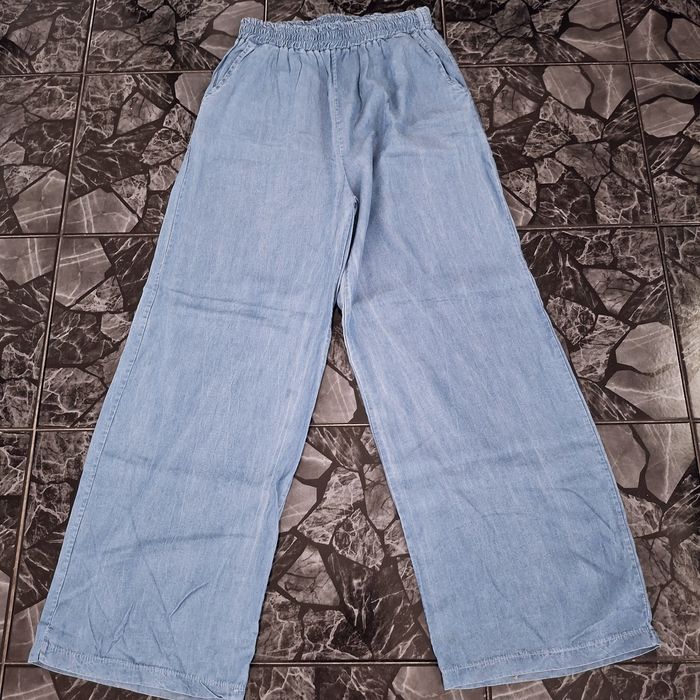 широк летен деним панталон