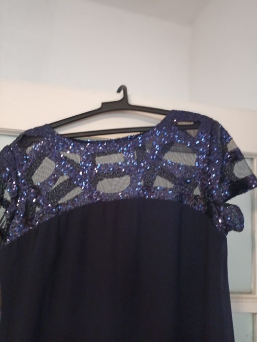 Rochie de gala midi bleumarin marimea 44