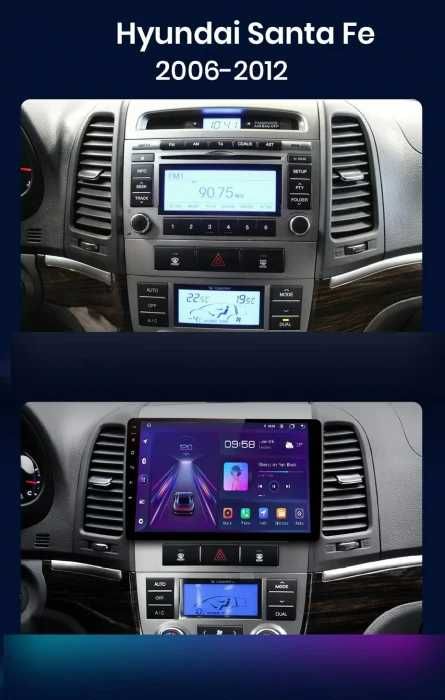 Navigatie Android Hyundai Santa Fe , Carplay si Android auto + Camera