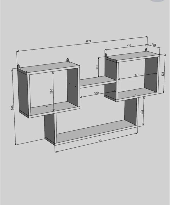 Настенная полка для книг и кухнях вещей