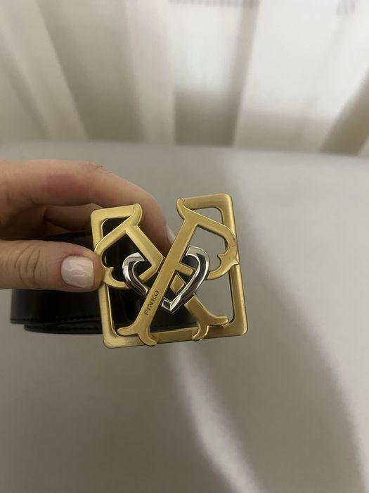 Curea Pinko argintiu cu aurii