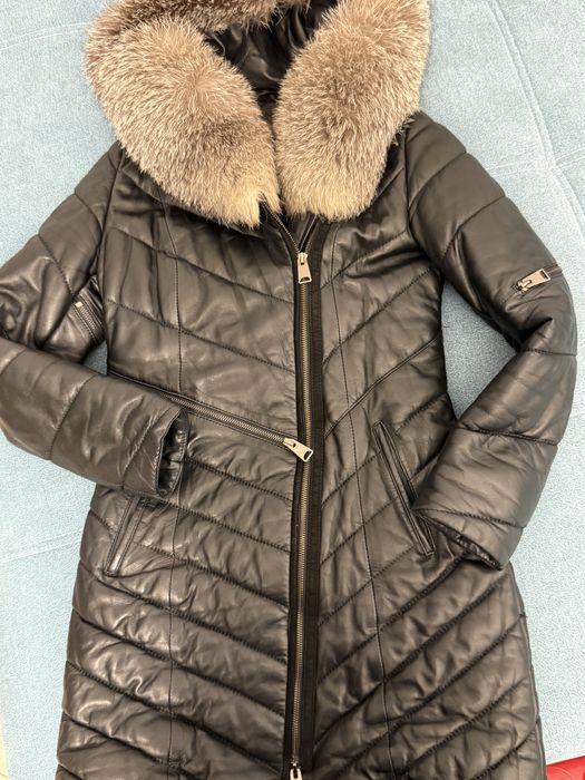 Geaca piele cu blana naturala