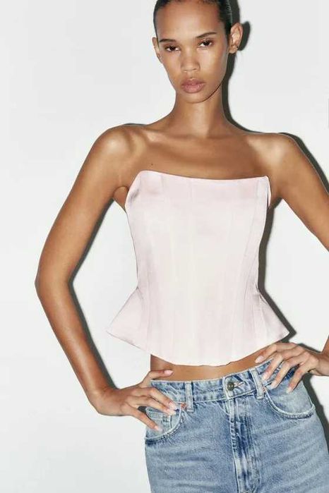 Топ Zara в бельевом стиле из сатина