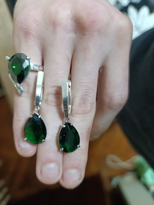 Комплект серьги и кольцо