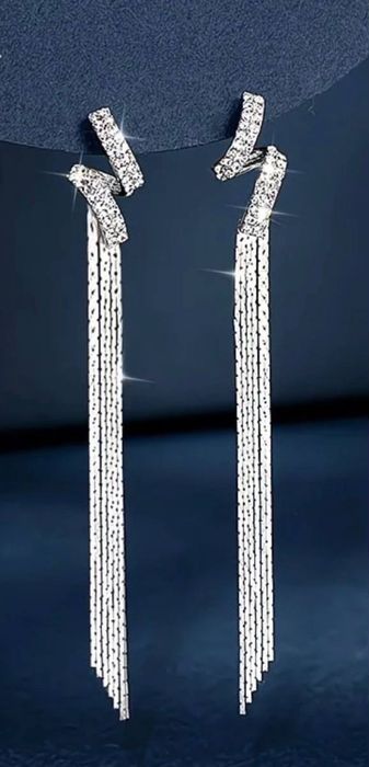 Серебряные 925 проба, серьги-кисточки