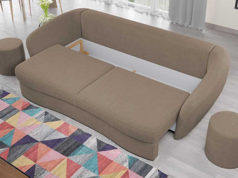 Canapea Velur Cappuccino - Transport Gratuit in 4-10 zile