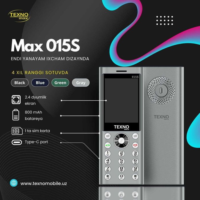 Texno Max 015 (Новый+Гарантия+Скидка) Nokia Knopka New-2025!