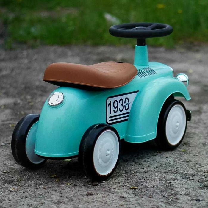 Premergator fara pedale, Kinderauto Retro Baby Car cu roti moi Green