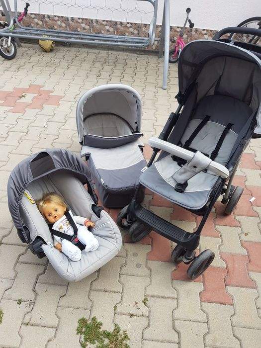 Căruță 3 in 1 , vană cu 2 suporturi pt cadă,  balansoar si oliță.