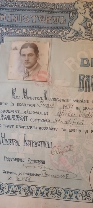 Document vechi, Diploma 1937