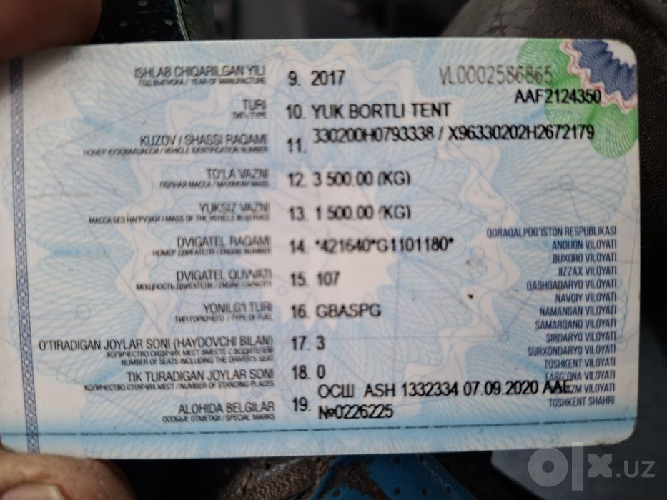 Gazel biznes zavo'd 5,30li 18500$ sotiladi