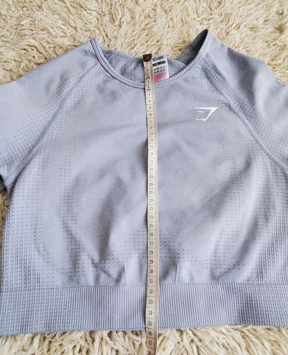 Gymshark дамски спортен топ с дълъг ръкав, сив, размер М