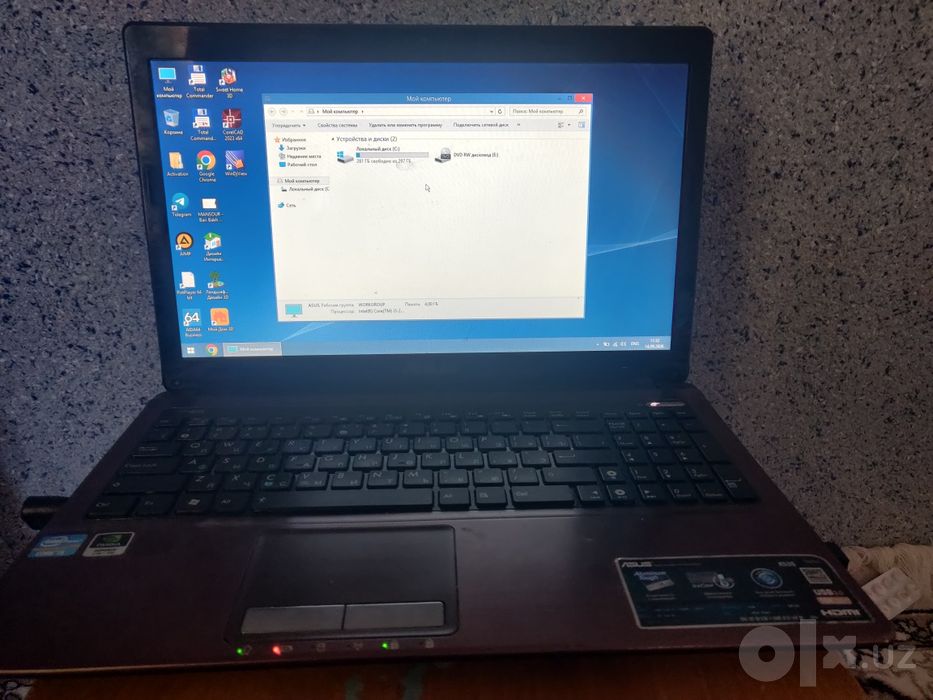 Ноутбук Asus sotiladi parametrlari rasmda