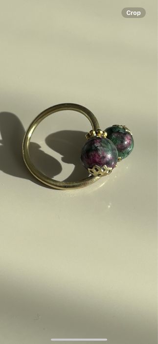 Стар дамски пръстен цоизит green rubyzoisite