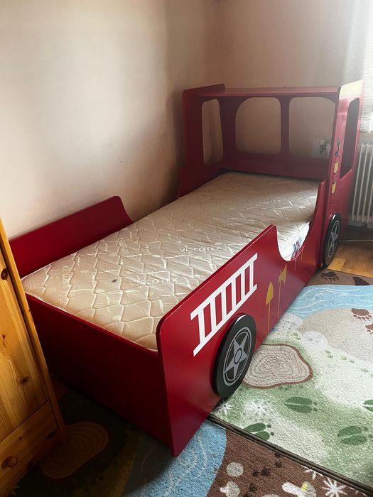 Pat tip mașina pompieri pentru copii