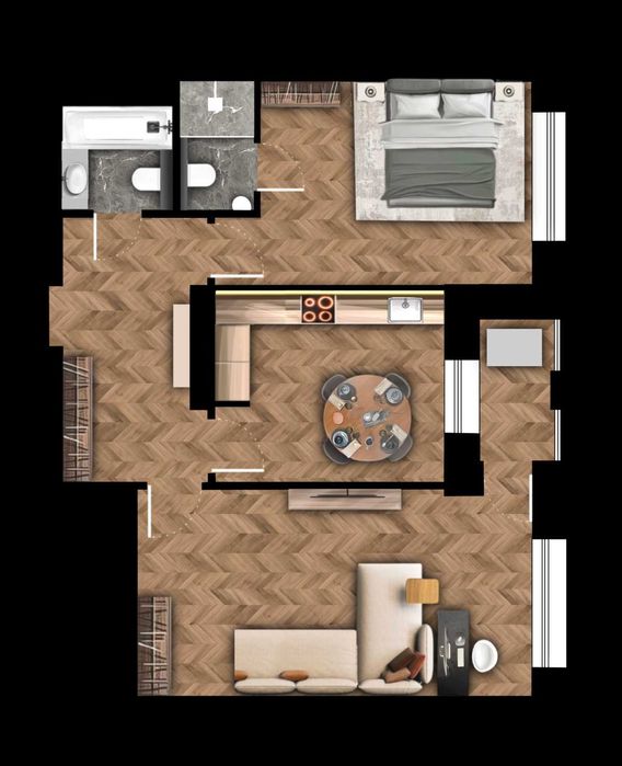 новостройка, 65,7кв.