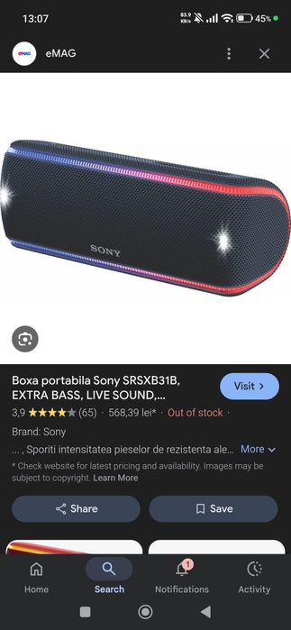 Boxa portabila Sony srs xb31