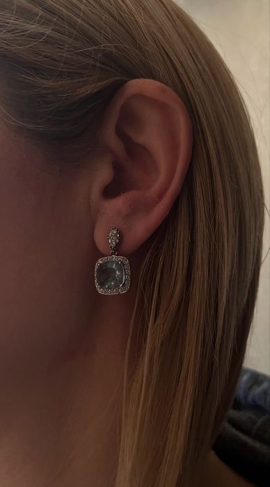 Cercei argint cu topaz albastru