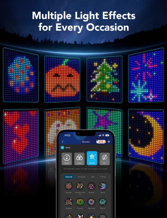 светлинно шоу с Govee RGBIC завеса Govee Curtain Lights