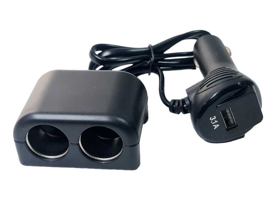 Разклонител за запалка 120W с волтметър - 2 гнезда + 1 USB (12V/24V)