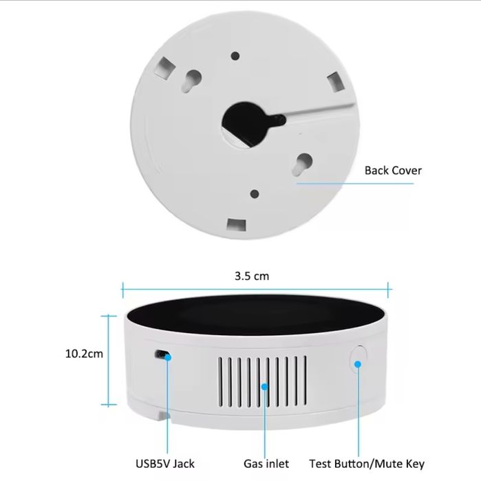 Detector Gaz Inteligent WiFi Tuya + Electrovana DN20 (3/4") - Nou