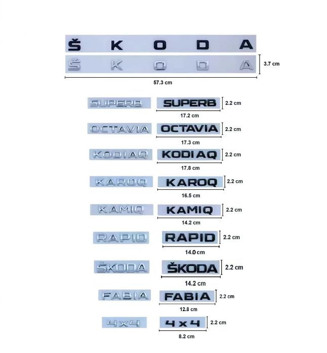 Emblema mare SKODA Rapid Kamiq Karoq Kodiaq Octavia Fabia Superb 4x4