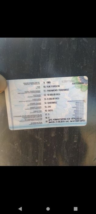 КАМАЗ видыщи холати яхши докуменлари таёр дизел 6 тортади састаяня зор